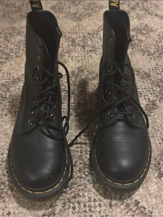 Dr. Martens Shoes - Dr. Martens Black Leather 8-Eye Lace-Up Combat Boots